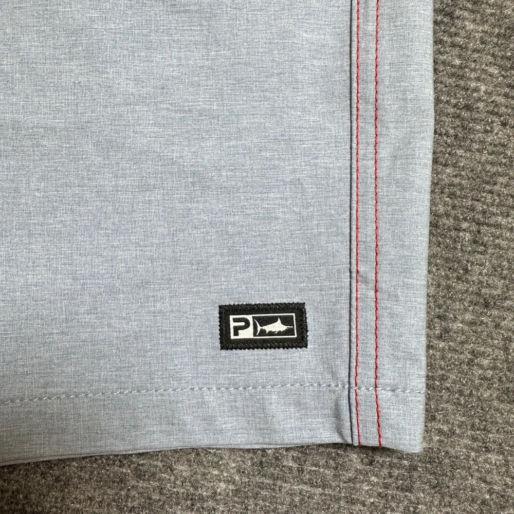 NWT Pelagic Deep Sea US Angler Fishing Shorts Red Grey Water Activated Mens 40